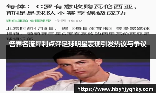 各界名流犀利点评足球明星表现引发热议与争议